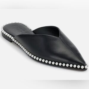 Karl Lagerfeld Paris slip-on mules, pointed-toe, decorative studding at welt
